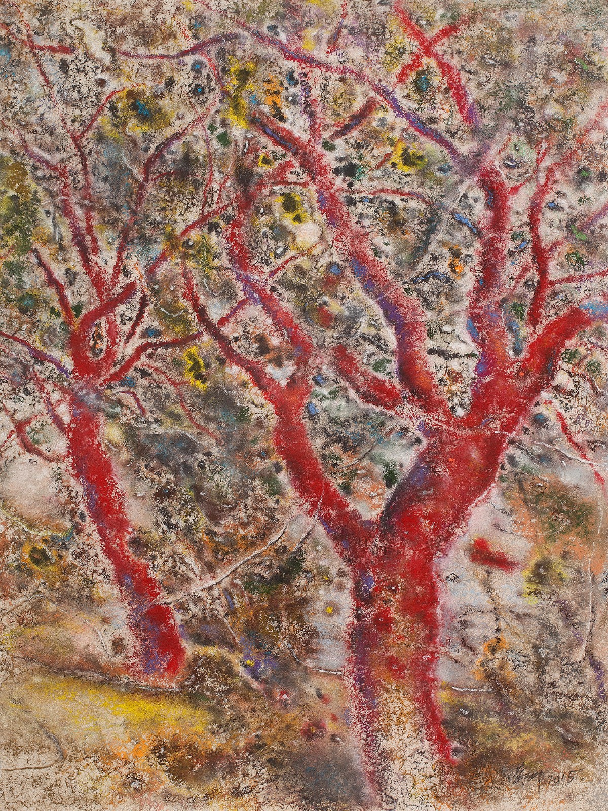 21、豐澤湖系列·芒果樹，60×45㎝，紙本色粉，2015年.jpg