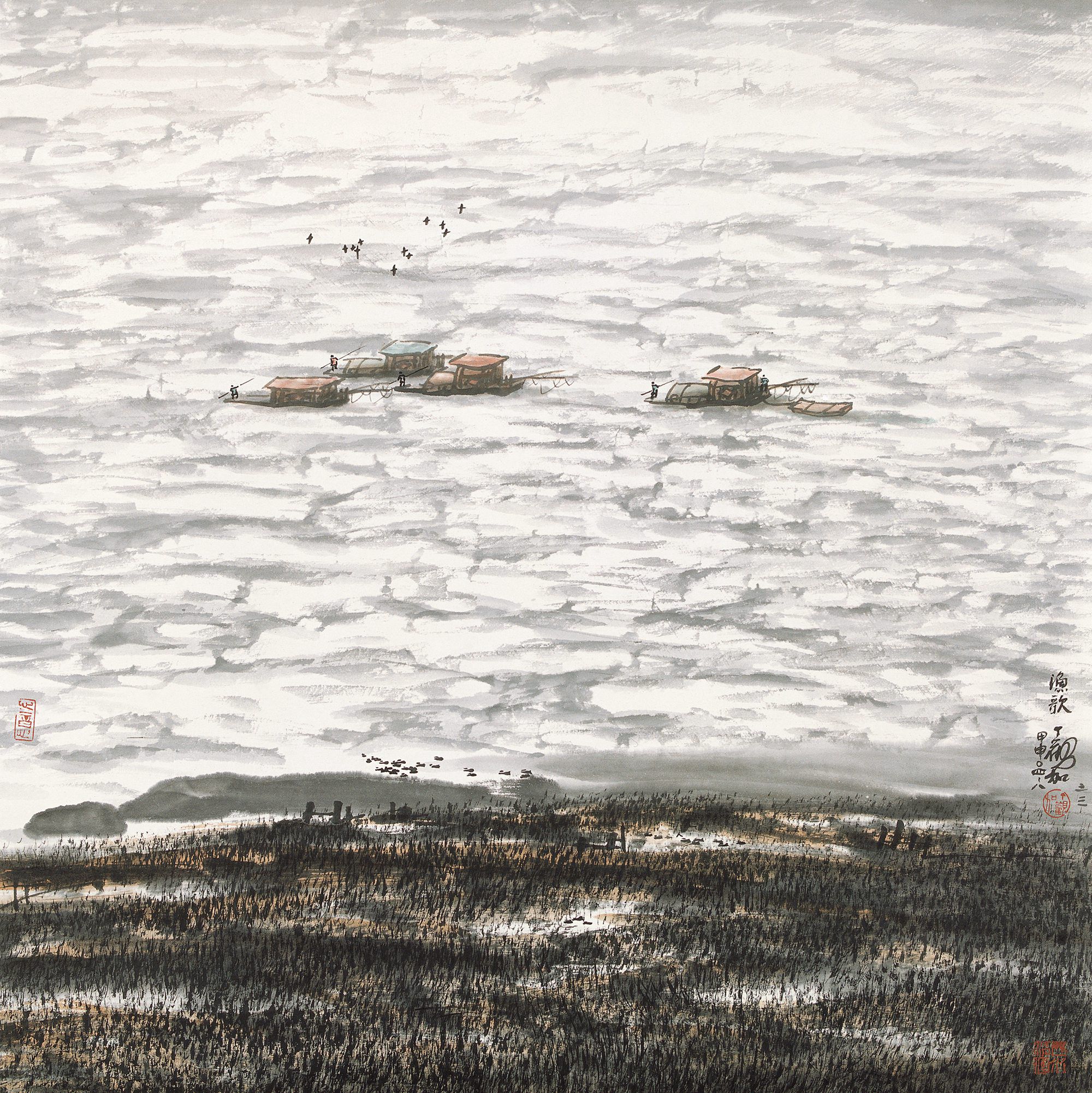 15 丁觀加 漁歌 之三 68×68cm  紙本水墨 2004年.jpg