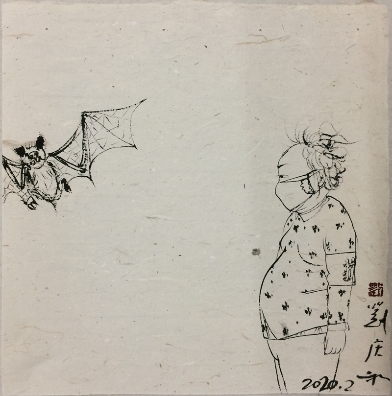 蝙蝠 The Bat 27×27cm  紙本水墨 Ink on Paper  2020年.jpg