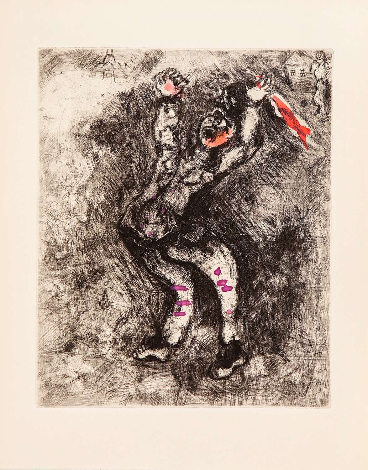 Marc Chagall, The Fool Who Sold Wisdom from Les Fables de la Fontaine, Hand colored etching, 29×23.8cm, 1927-30-52.jpg