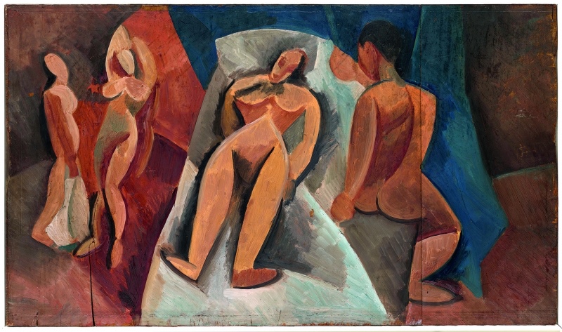 圖七 保羅·畢加索（Pablo Picasso）, 臥躺的裸女（Reclining Nude with Characters），1908.jpg