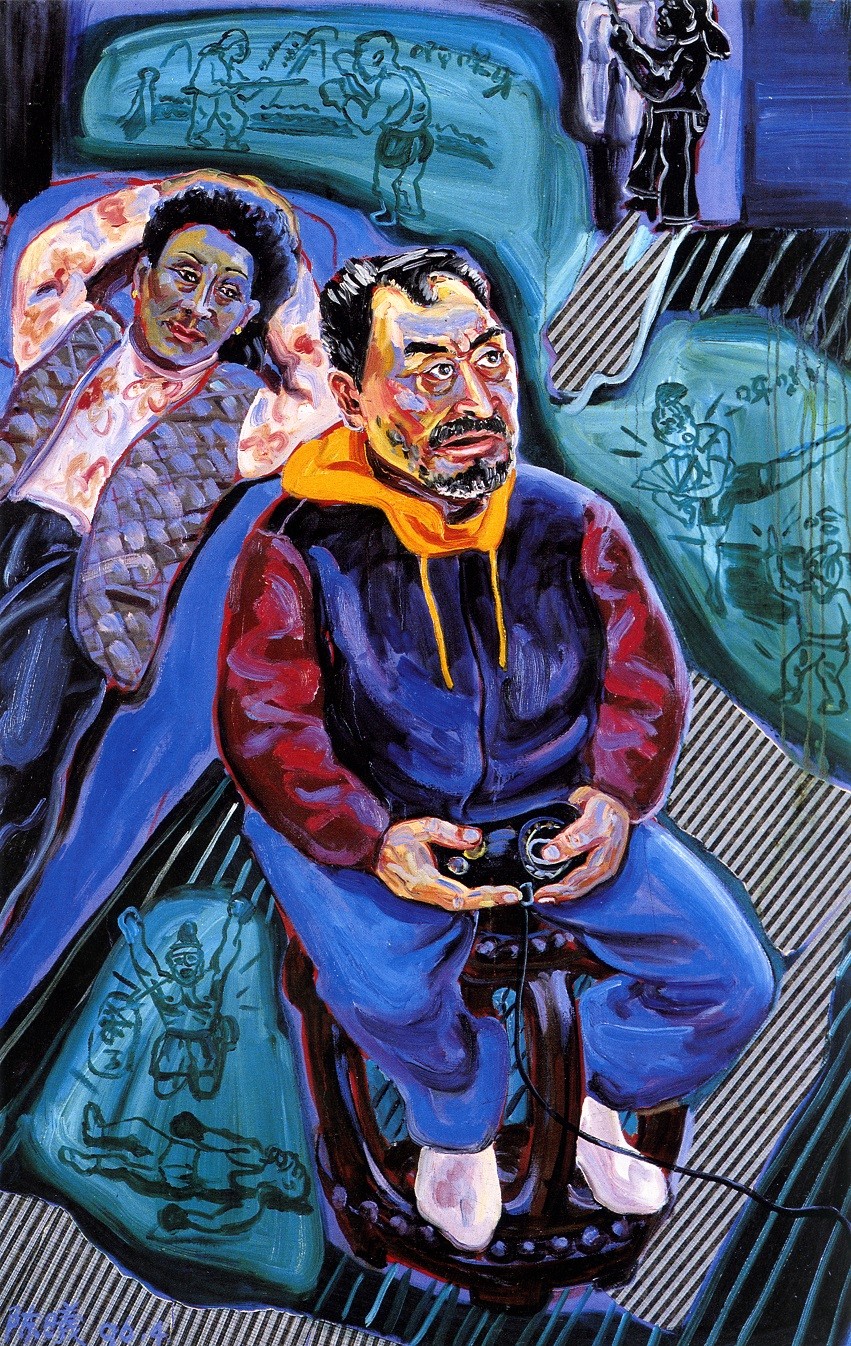 07 打游戲 120x80cm 布面油畫 1996年.jpg