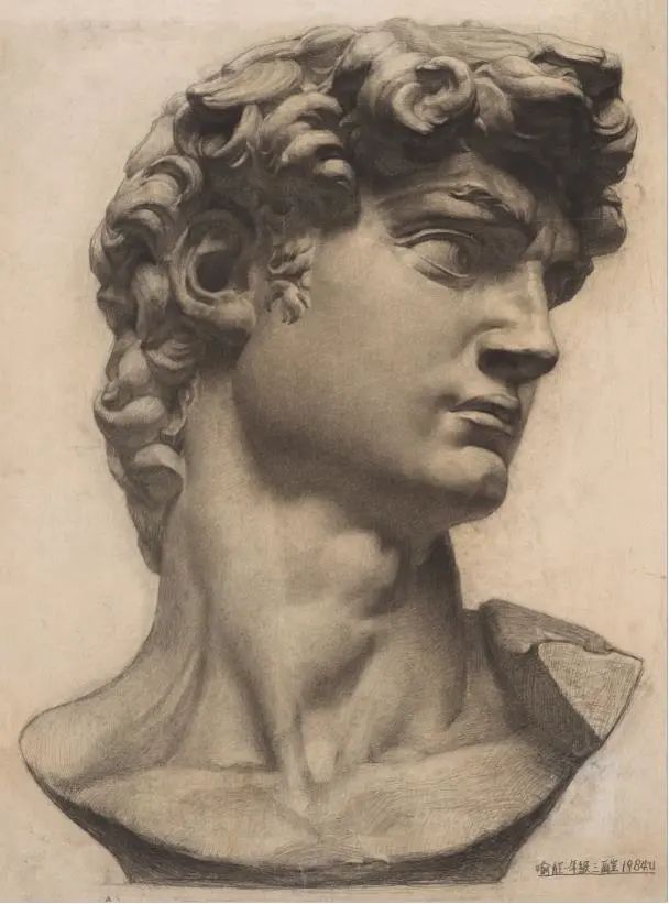 18 Yu Hong, “Sketch of David”, 100×73.5cm, Pencil on paper, 1984.jpg