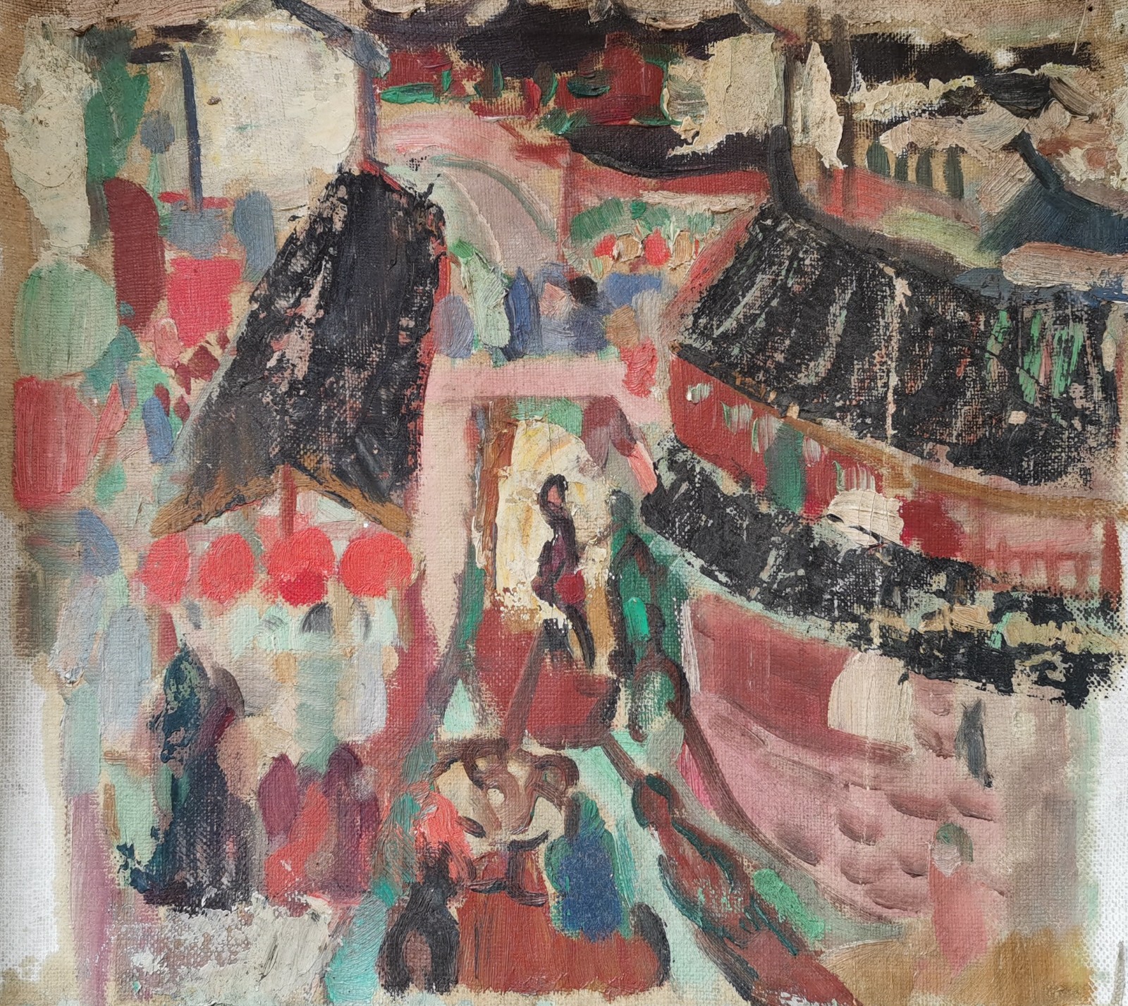 17《水鄉(xiāng)的記憶》油畫(huà)小稿 袁運(yùn)生 23×29cm 1962 布面油彩 2021年藝術(shù)家捐贈(zèng)中央美術(shù)學(xué)院美術(shù)館.jpg