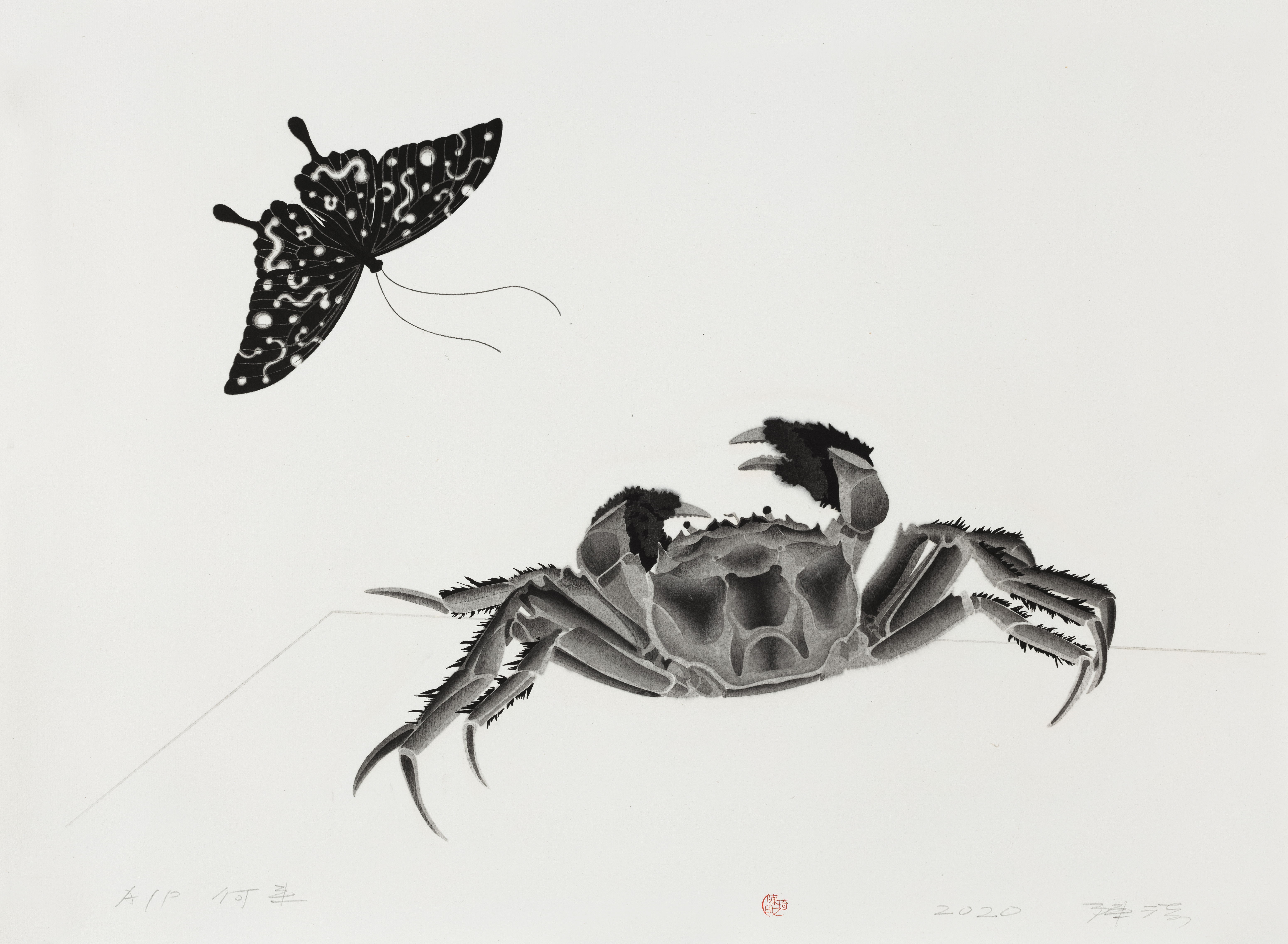 陳琦 Chen Qi，何來 Source，56x76.3cm，水印木刻版畫 Waterprint Woodcut，2020.jpg