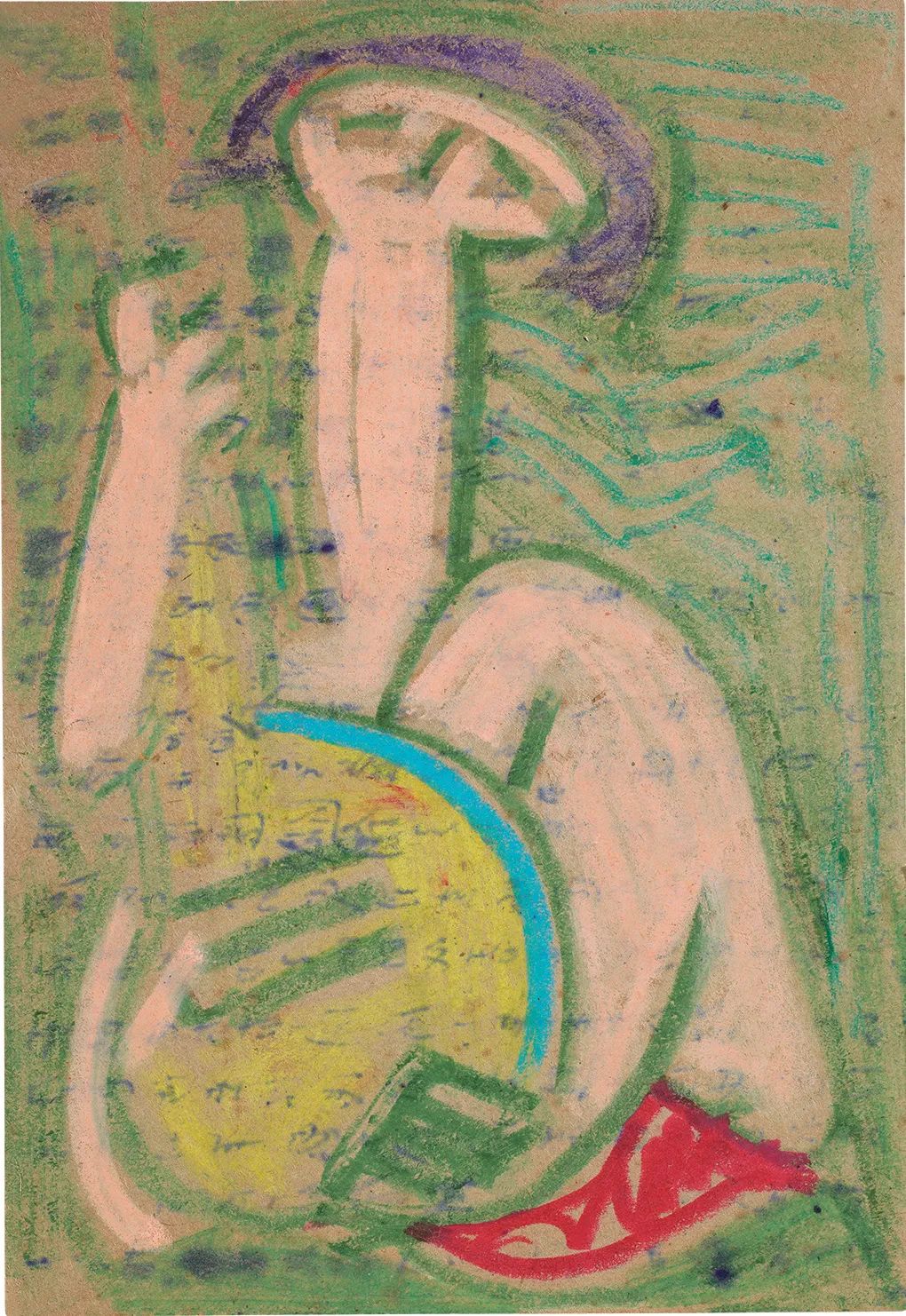 圖12 無題189，紙本蠟彩，18.8x13cm，約1950年.jpg