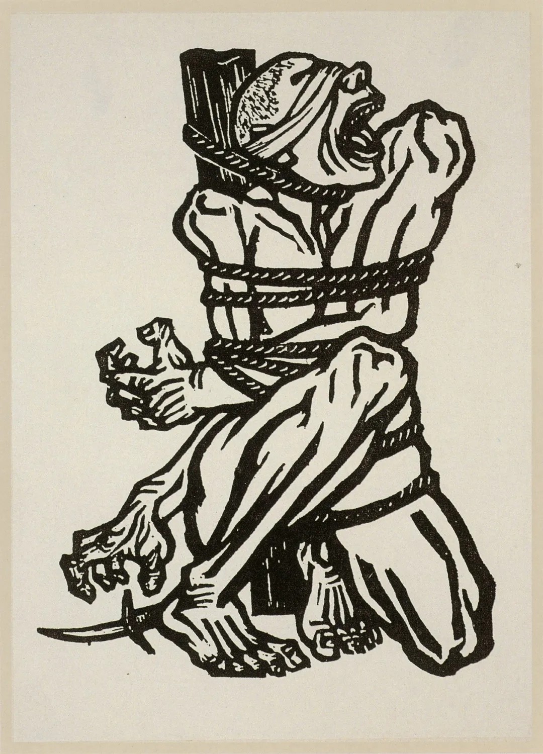 Li Hua, Roar, China, 1938, Monochrome woodcut, 27.5×18.7cm.jpg