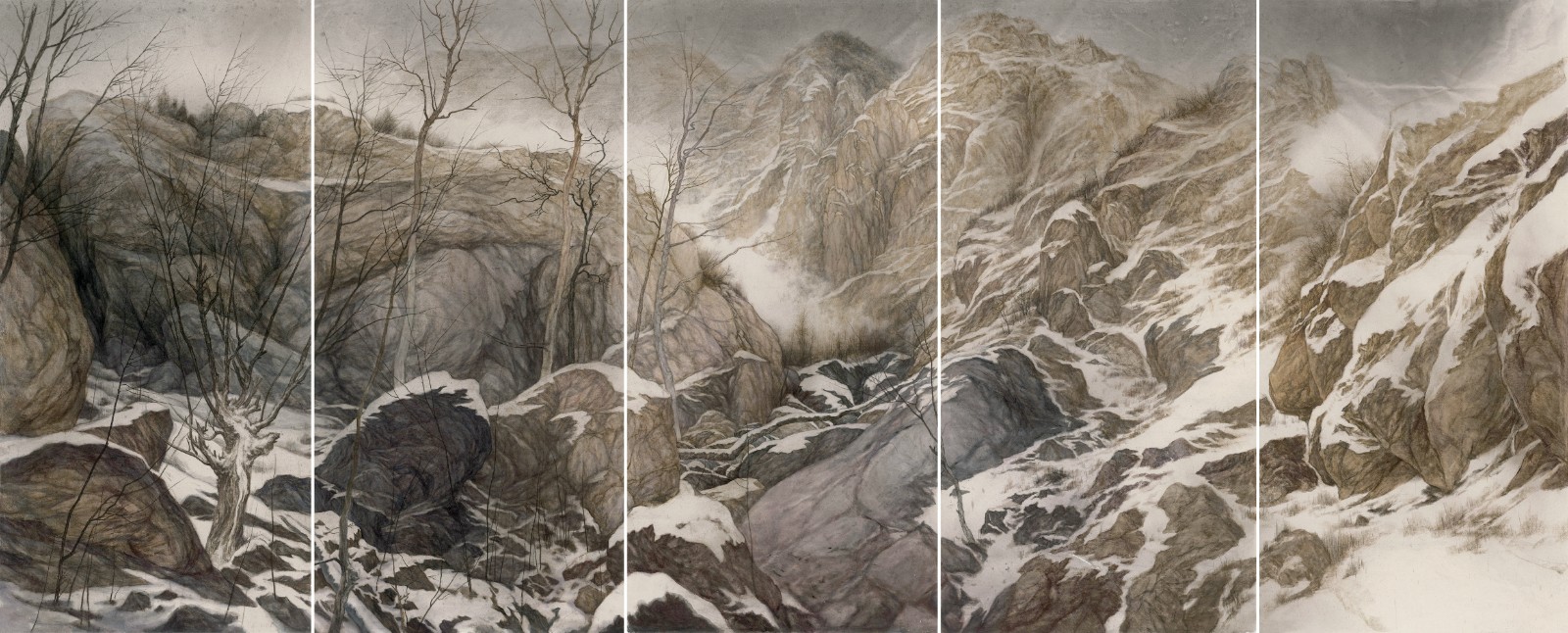 6 黨震 冬山 紙本水墨設色 240cm×600cm 2021.jpg