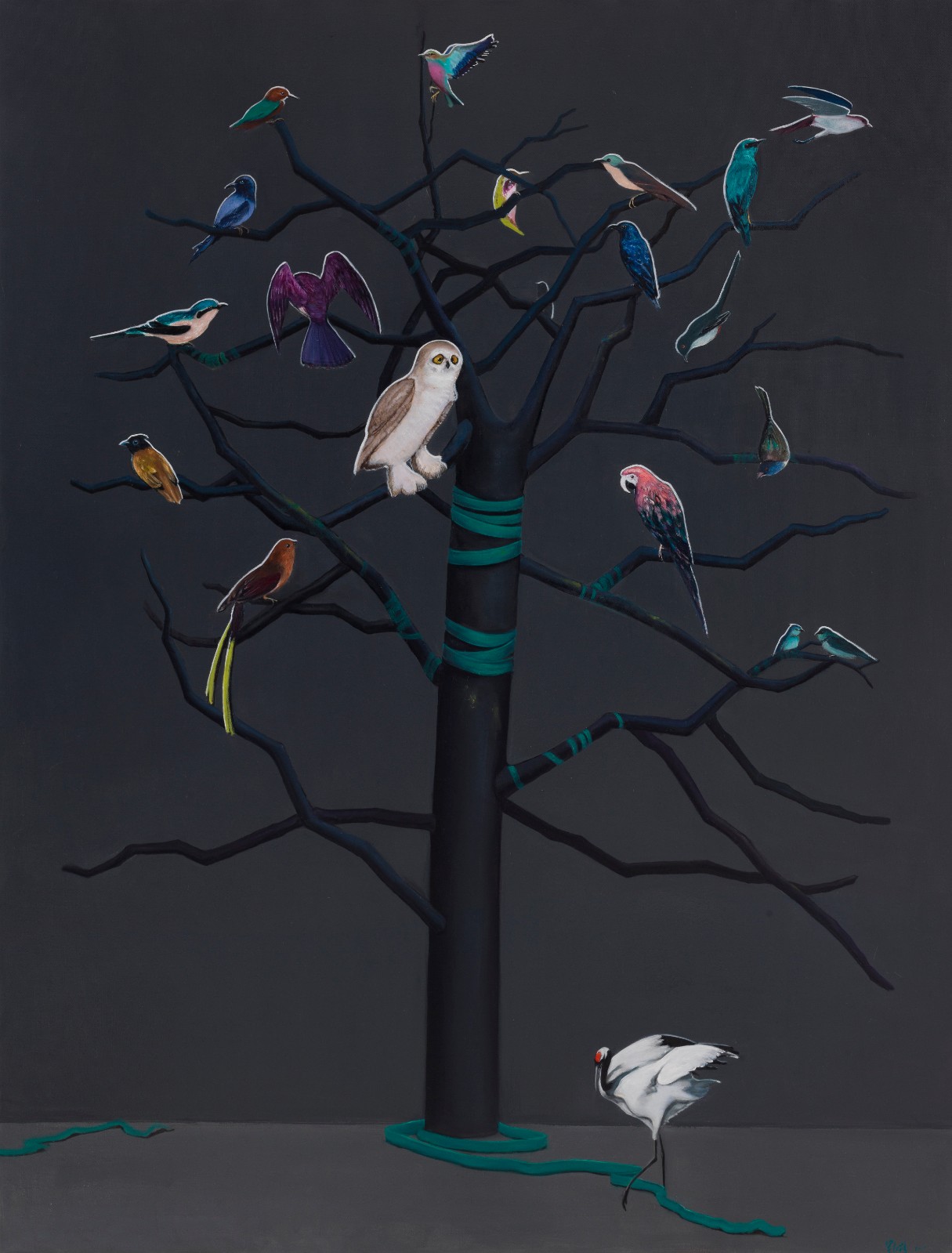 04 宋易格《百鳥朝鳳》，2017 年 布面油畫 224 x 170.6cm.jpg