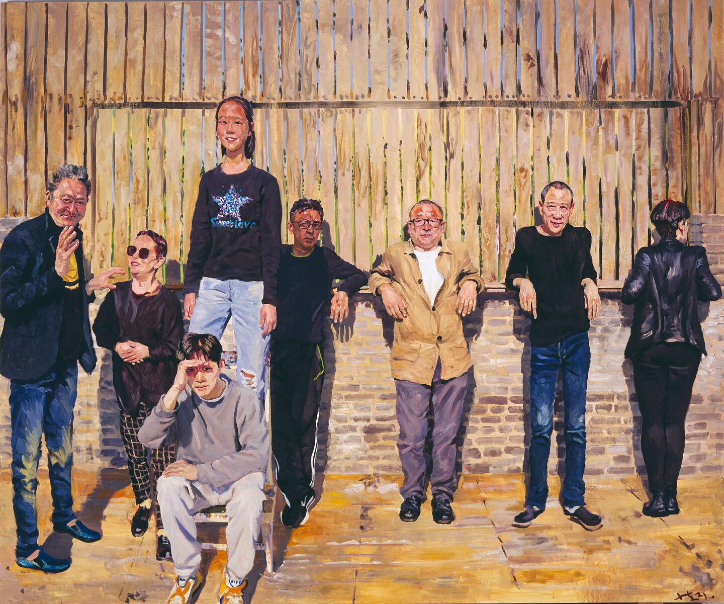 Liu Xiaodong, Ning Dai in Person Having a Laugh, 2021. Oil on canvas, 250 x 300 cm. Courtesy the artist..jpg