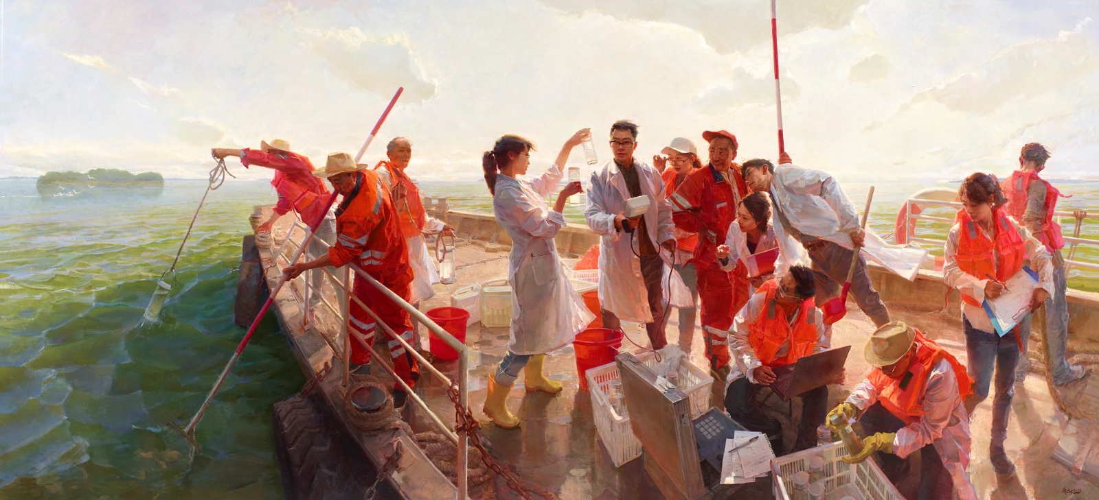 圖11 最美太湖水 商亞東 油畫 230×500cm 2019 中國美術(shù)館藏.jpg