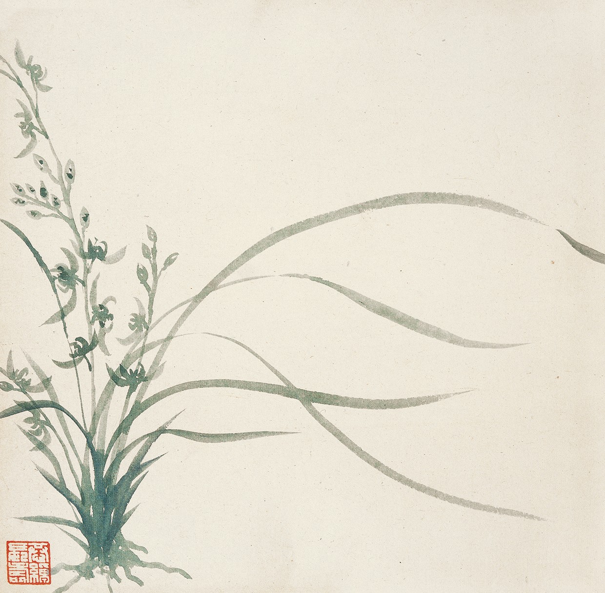 蘭花圖 葉恭綽 25cm×25cm 無(wú)年款 紙本設(shè)色 北京畫院藏.jpg