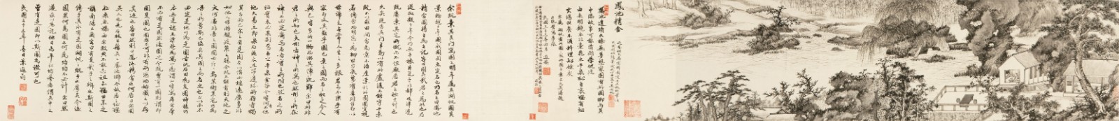 鳳池精舍圖卷 吳湖帆 畫心29.5cm×124.8cm 1937年 紙本水墨 蘇州博物館藏.jpg