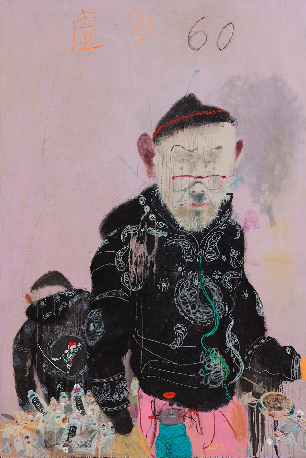 16 Wang Yuping, Nominal Age 60 No. 1, Acrylic and oil stick on canvas, 240x160cm, 2021.jpg