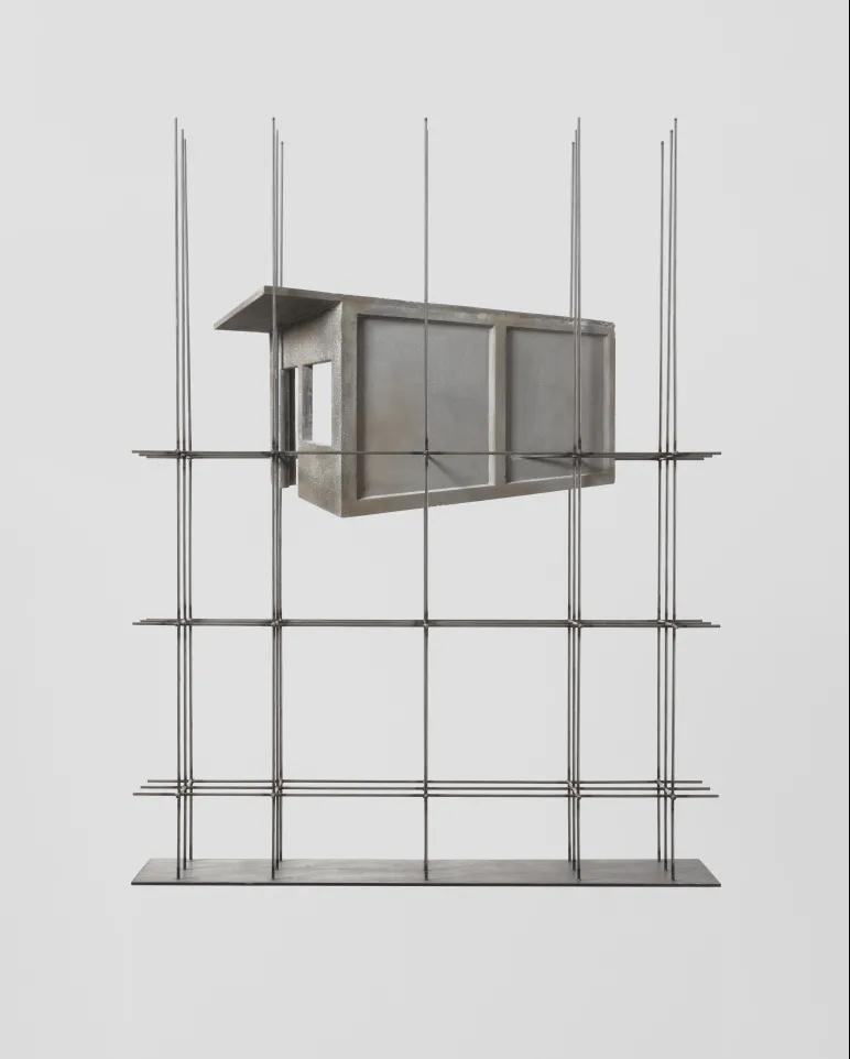 22 Cai Lei, Unfinished Home 20211025, Cement, steel structure, 120x92x30cm, Base 80x92x30cm, 2021.jpg