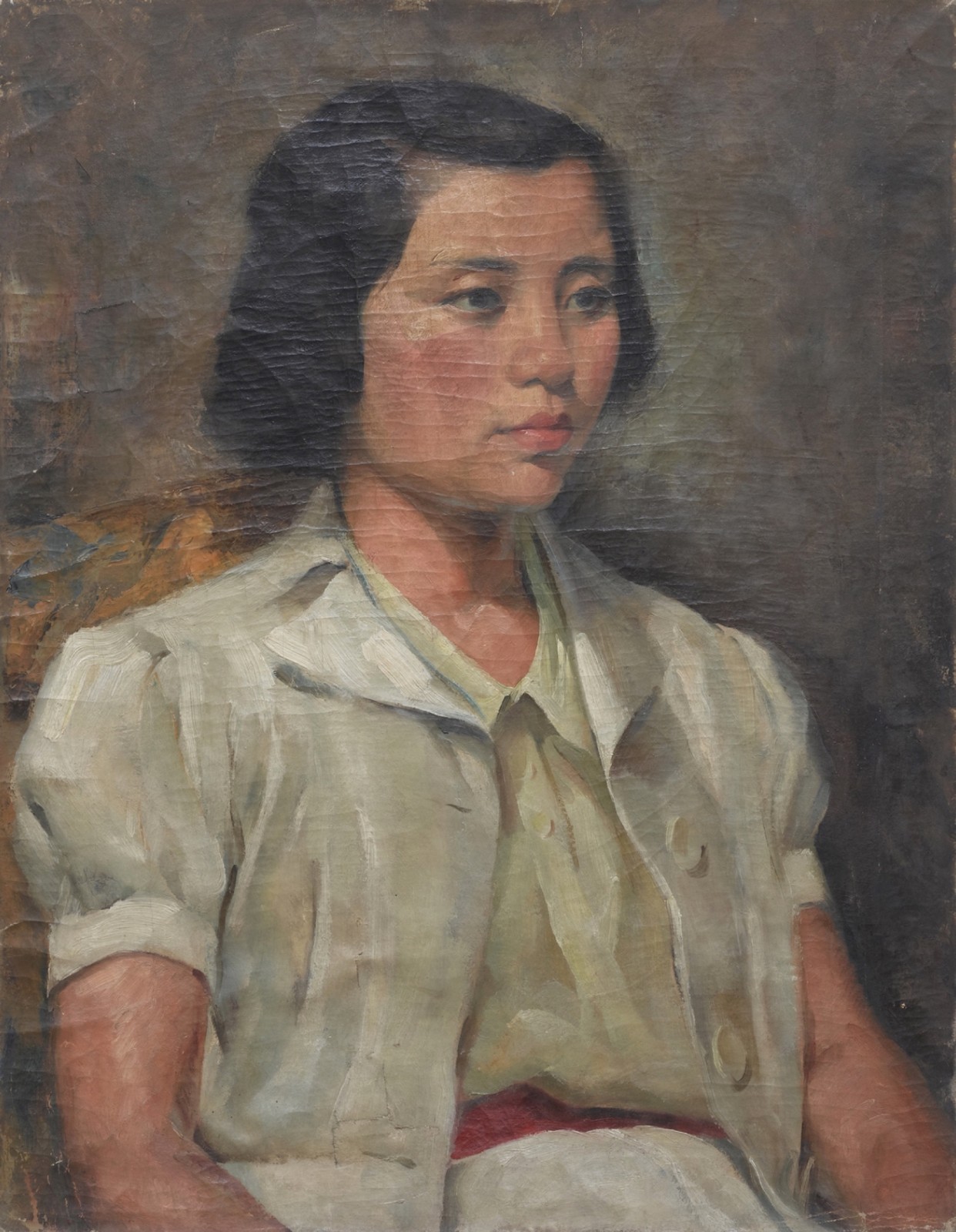 唐一禾油畫白衣女青年像 1941年 61x47cm 中國美術(shù)館藏.jpg