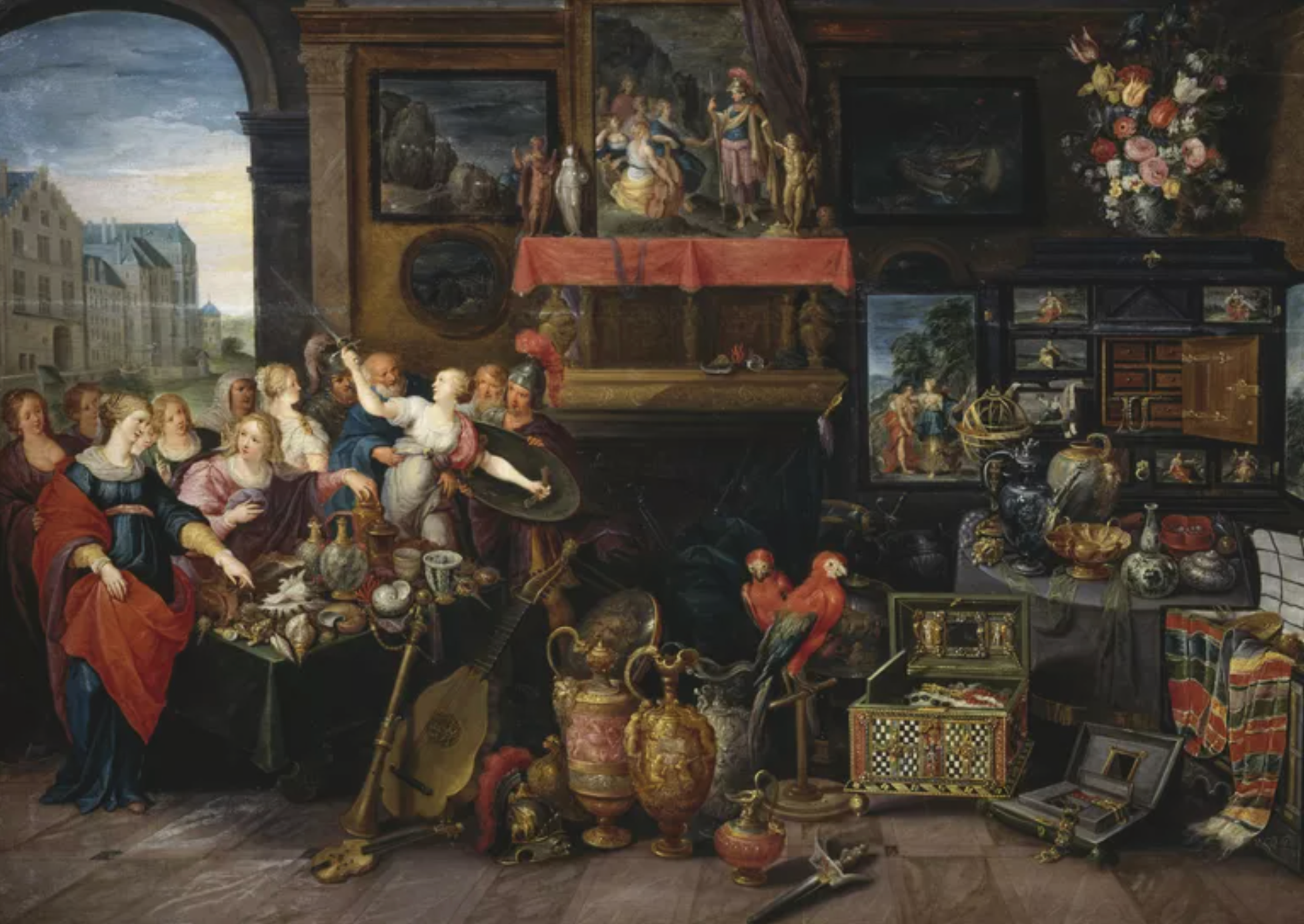 圖5 奧德修斯在呂科墨得斯的女兒們中認(rèn)出阿喀琉斯，Atelier de Frans II Francken ， 約1620年.png