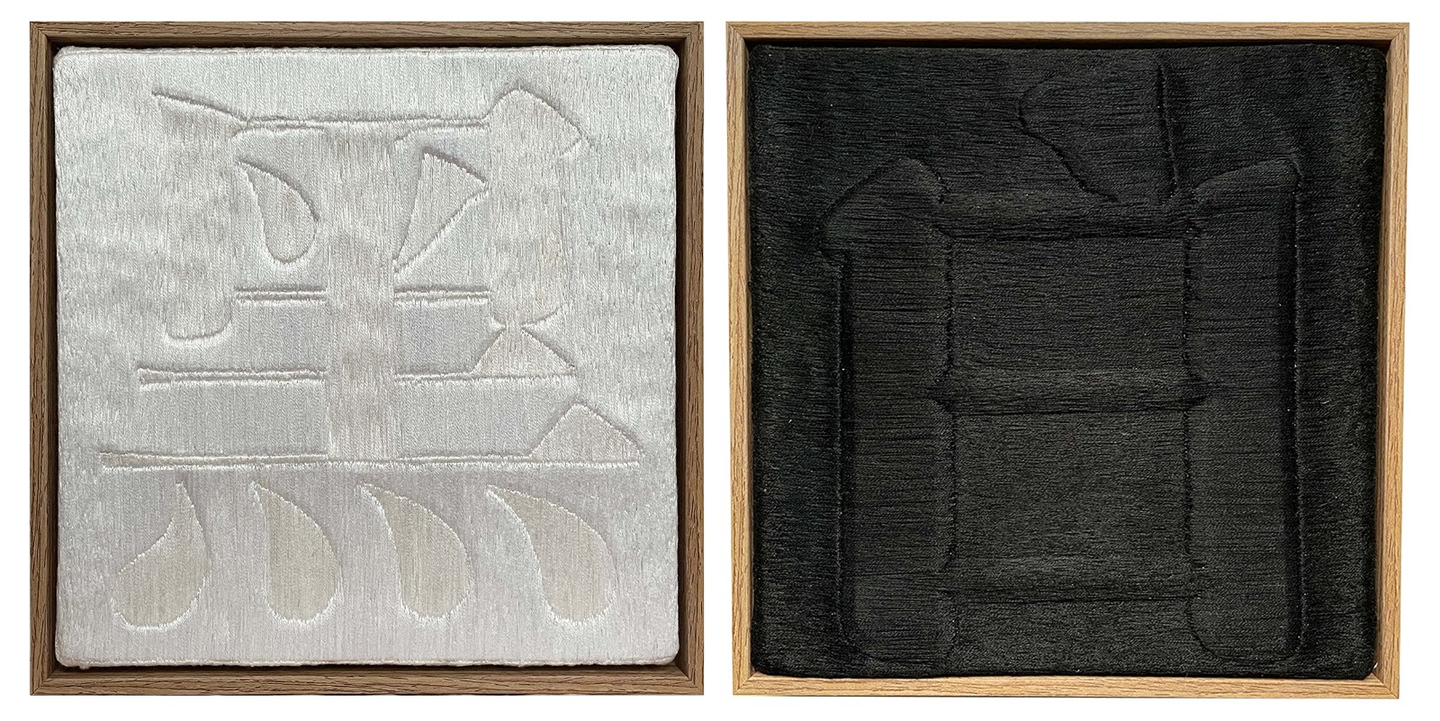 Kate Ouyang, Reverse (2022). Embroidery. 22 x 22 x 4 cm each. Set of 2. Courtesy Karin Weber Gallery, Hong Kong..jpg