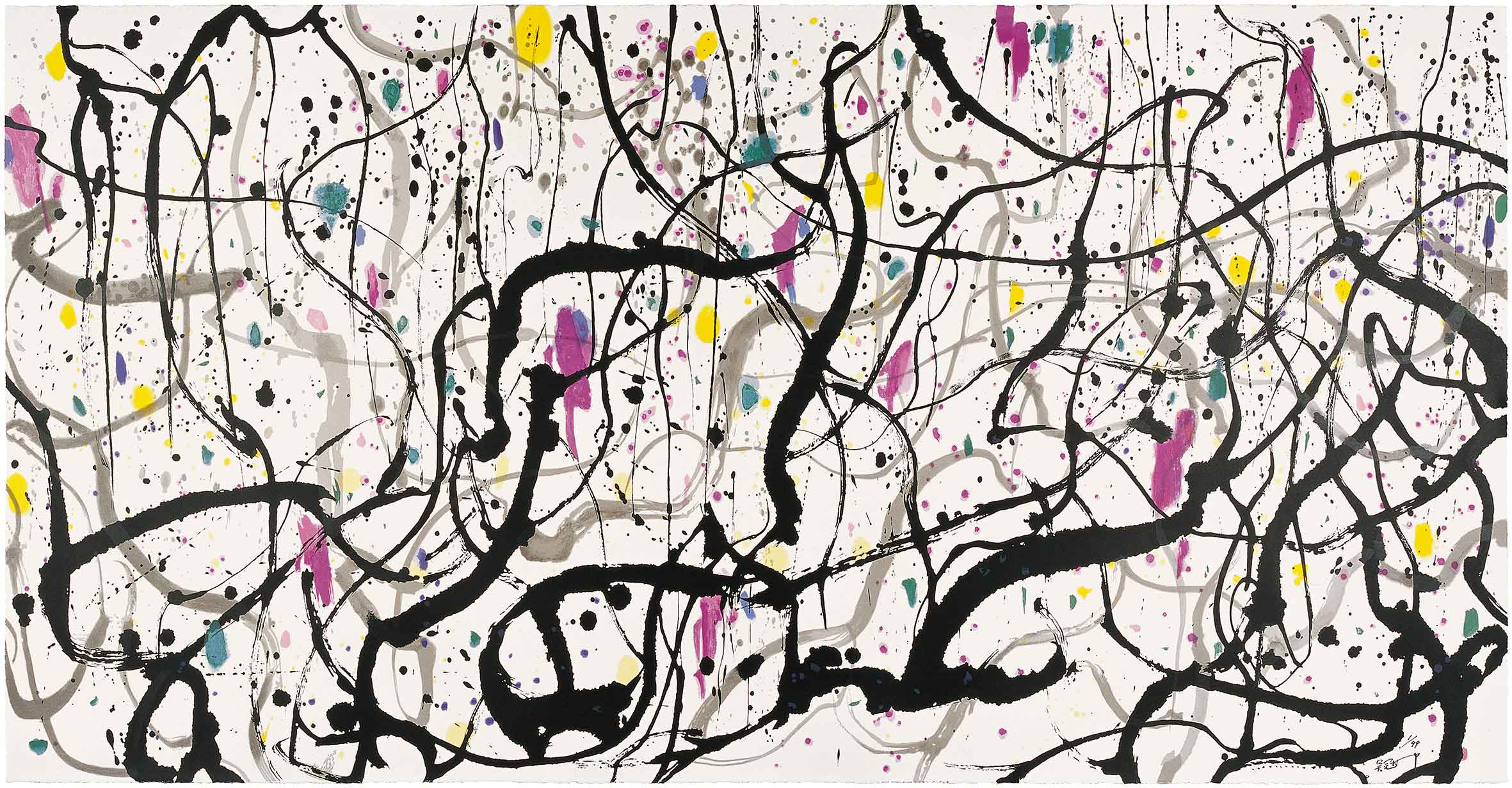 吳冠中，紫藤，絲網(wǎng)版畫，130×270cm，2007年.jpg