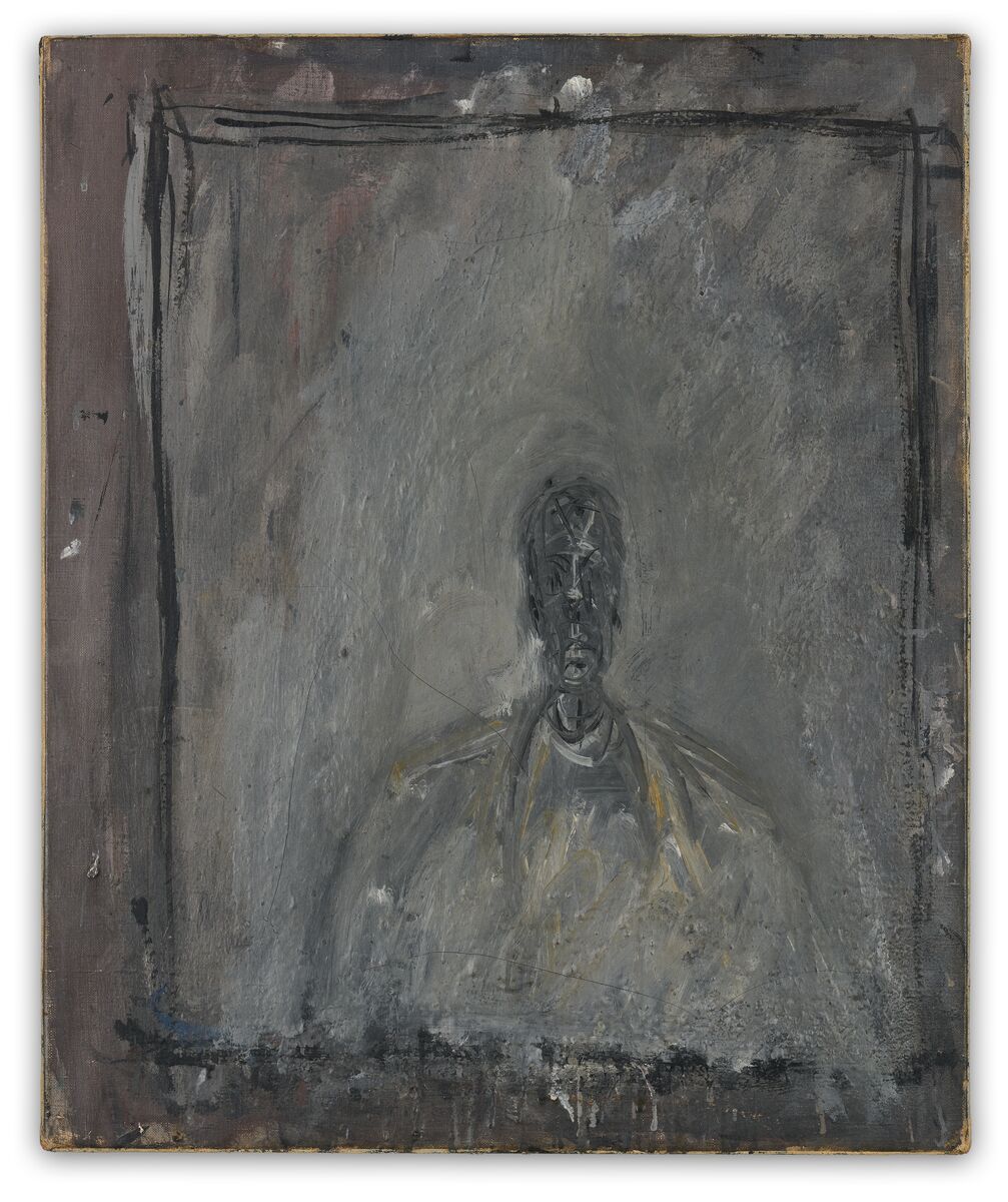 Alberto Giacometti, Bust of a Man, 1951. Oil on canvas, 46.2x38cm ? Succession Alberto Giacometti  2022, ProLitteris, Zurich. Courtesy of Private Collection..jpg