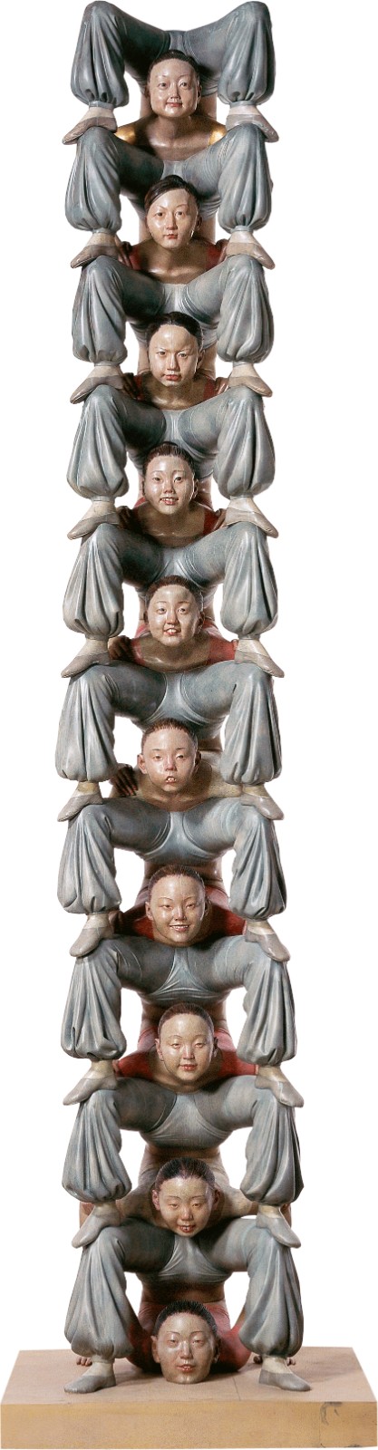 圖9 向京，《凡人——無(wú)限柱》，2011，玻璃鋼著色，465×120×120cm.jpg