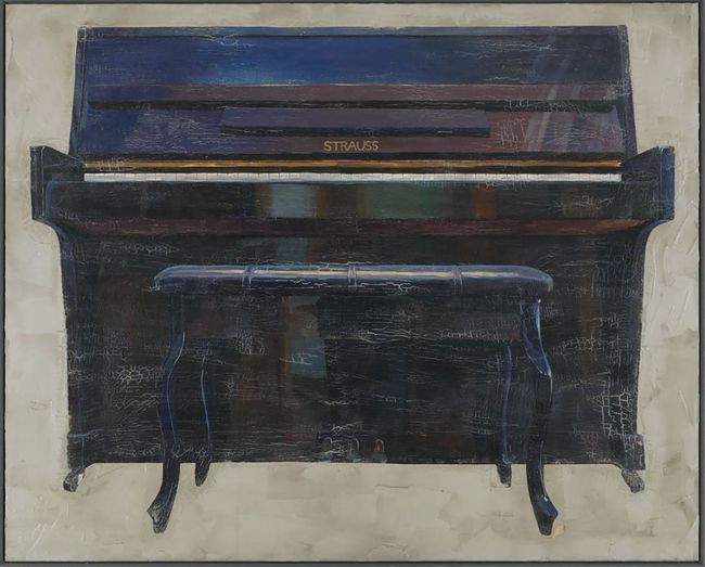 Zheng Yunhan, Piano, 2020-2021, Acrylic, canvas, cement, wooden board, arcylic acid, varnish, and hardener, 128x160cm, Courtesy A Thousand Pateaus Art Space..jpg