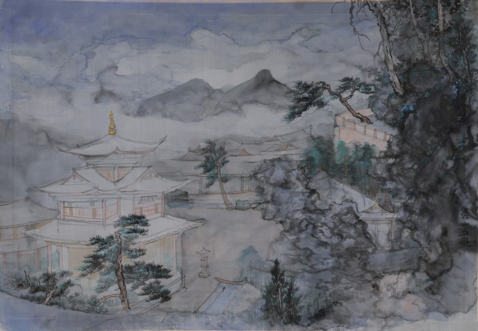 丘挺 麗江寫生 絹本設(shè)色 86.3×61cm 2020_副本.jpg