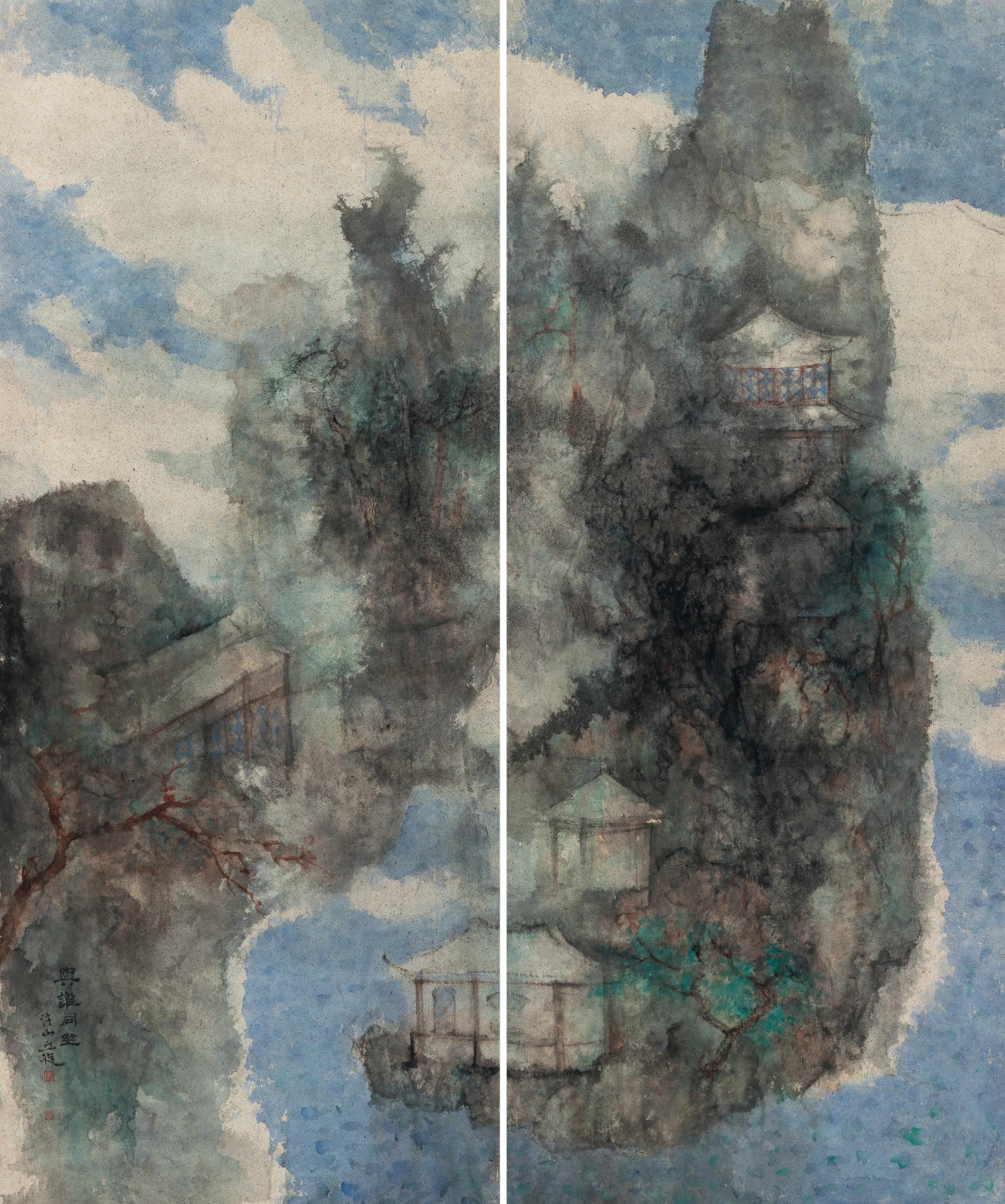 與誰同坐，240×200cm，紙本設色，2021年.jpg