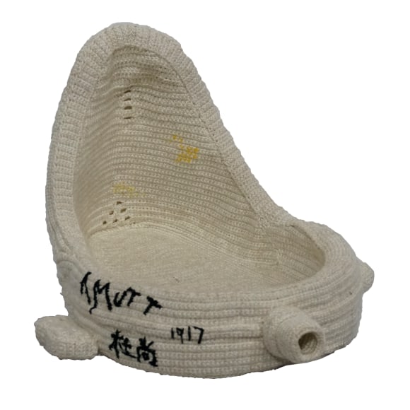 Hu Yinping, What Did the Masters Come to the East for Duchamp Fountain, 2021. Wool, cotton, fiber, wood, 31x46x40cm..jpeg