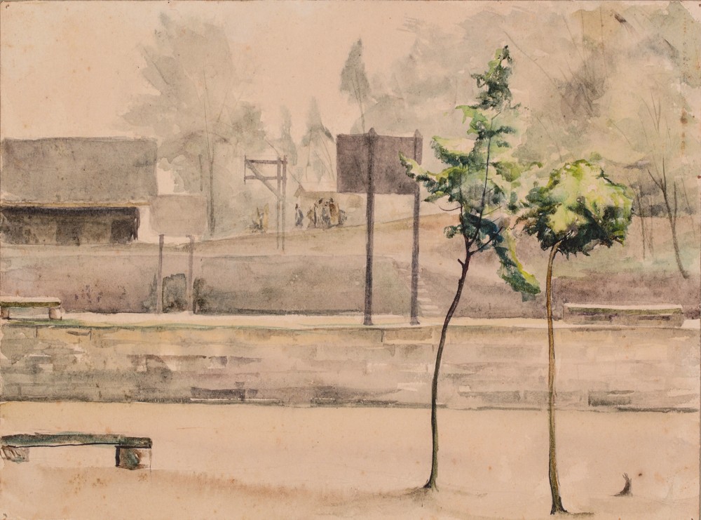 05 Playground of the National Central University, Watercolor on paper, 23×30cm, 1944.jpg