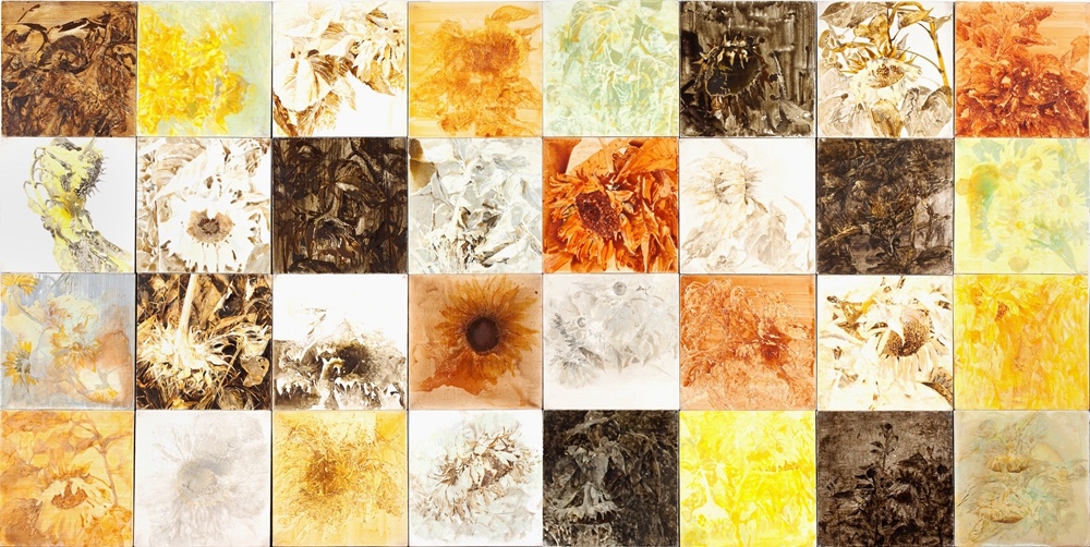 圖5：《向日葵日記》坦培拉40×40cm×32張2010年.jpg