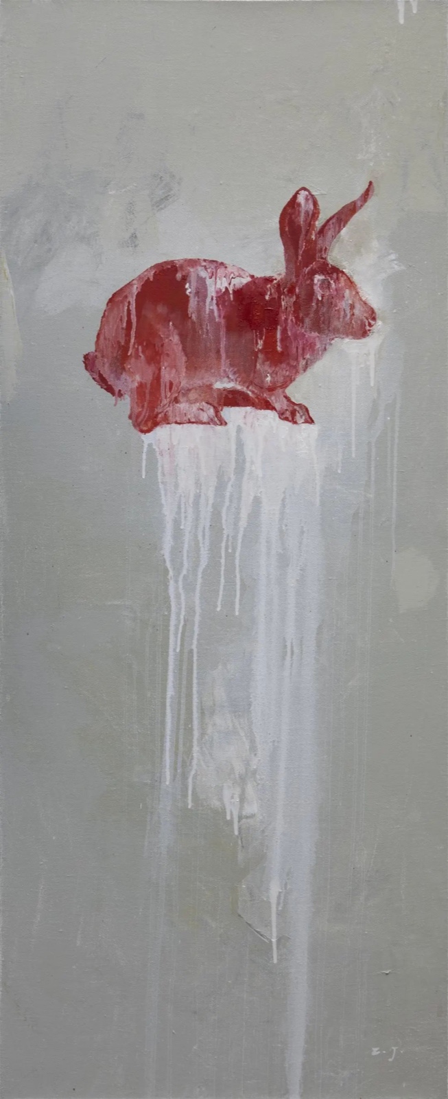 陳子君，《相生·兔》，布上丙烯、油畫，135×55cm，2022.jpg