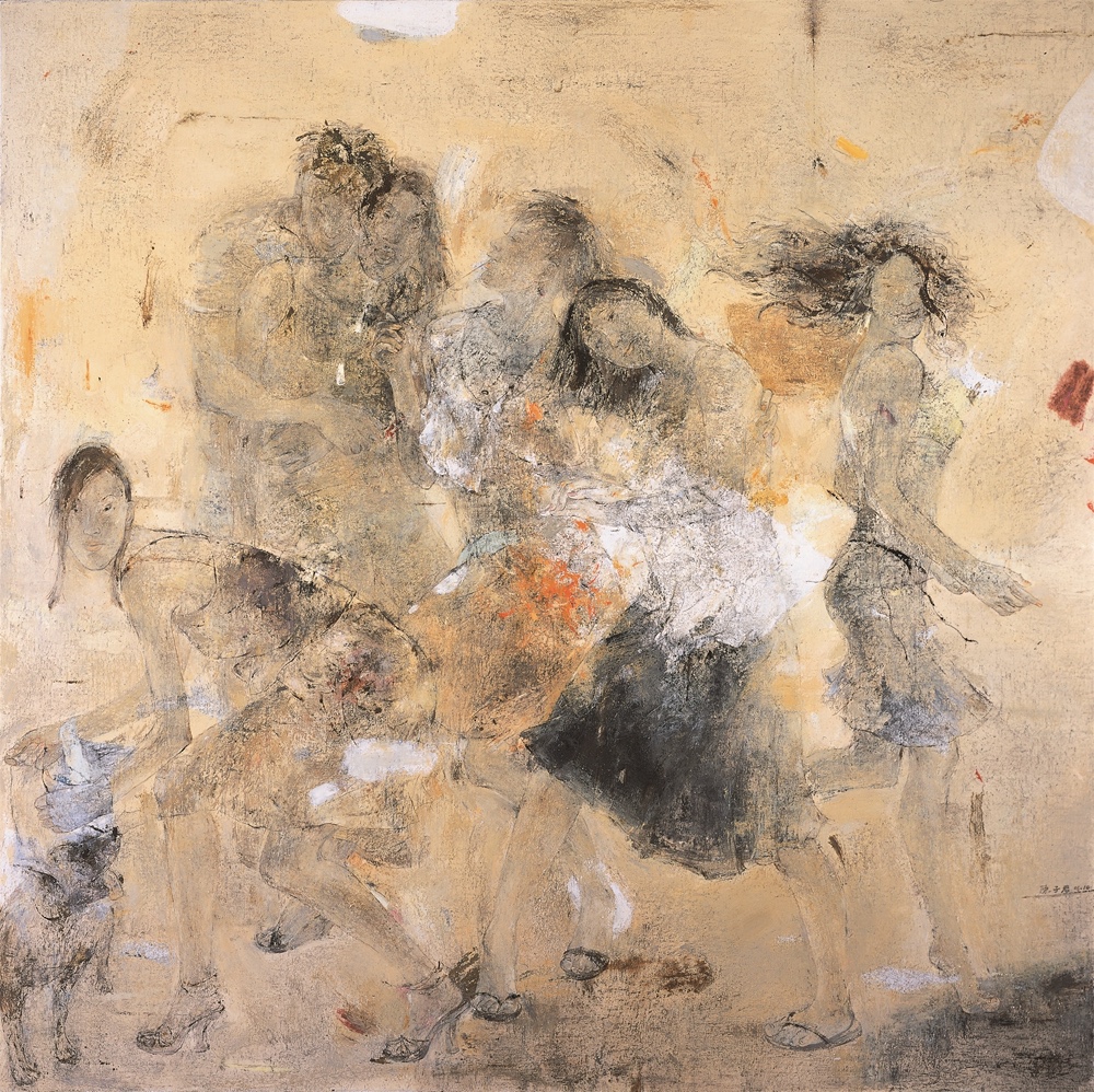 《輕舞飛揚(yáng)》，布上丙烯、油畫，170X170cm，2006年.jpg