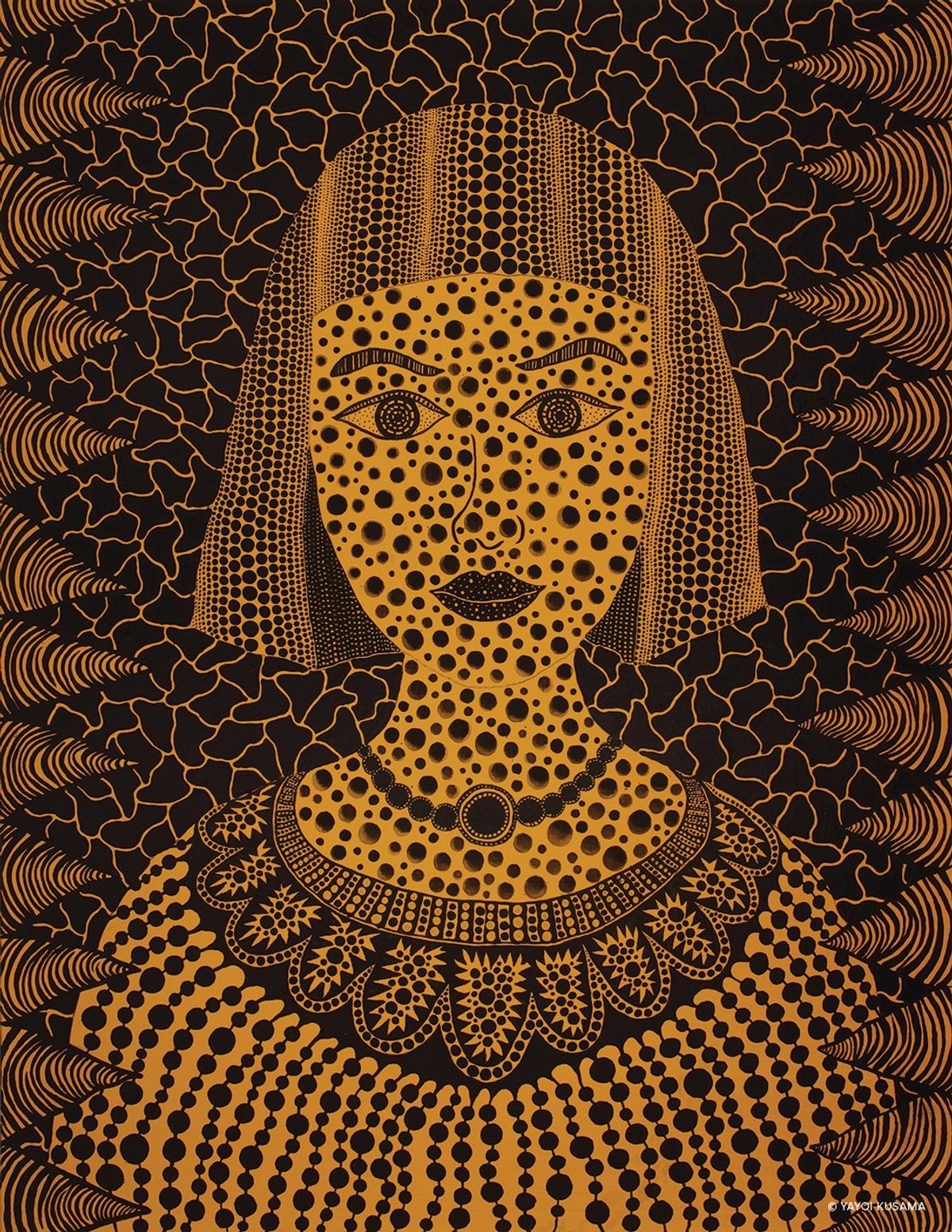 Yayoi Kusama. PORTRAIT, 2015. Acrylic on canvas. 145.5x112cm. Collection of Amoli Foundation Ltd.? YAYOI KUSAMA.jpg