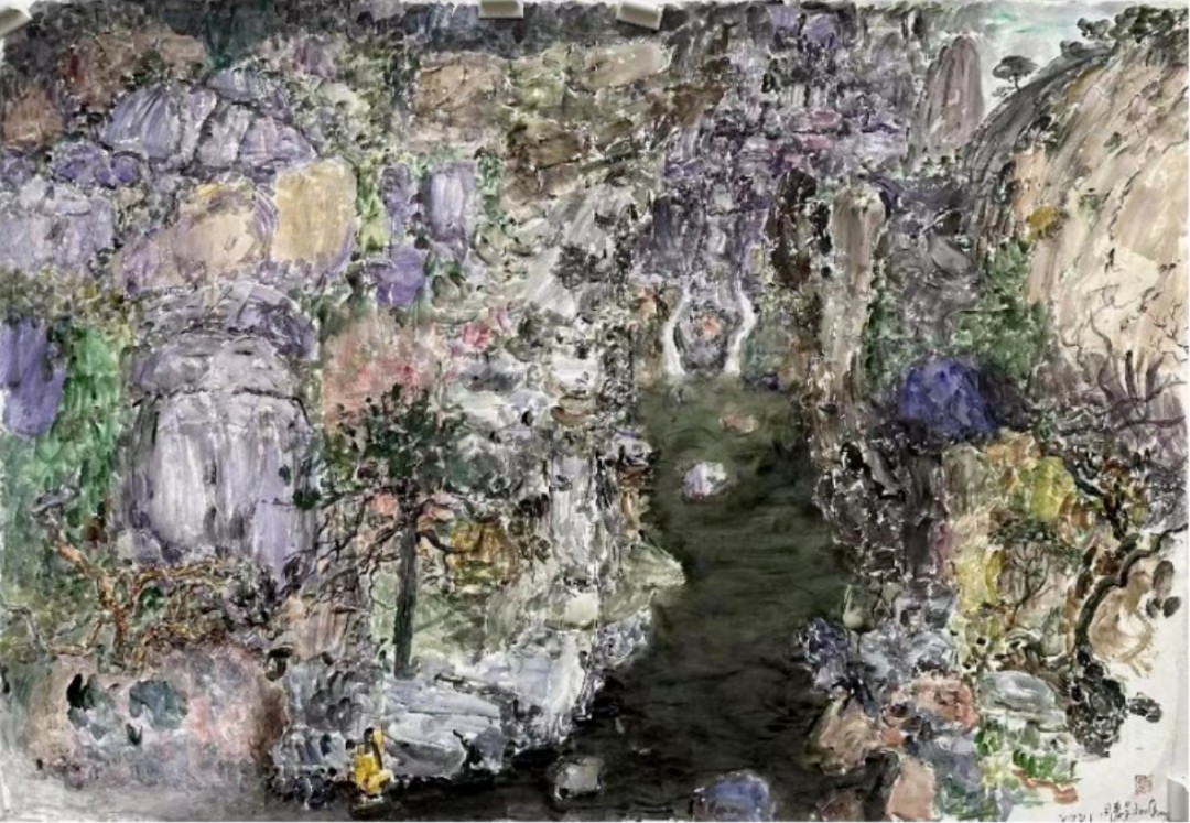 11 Zhou Chunya, “Longmian Villa”, Acrylic on paper, 150×210cm, 2021.jpg