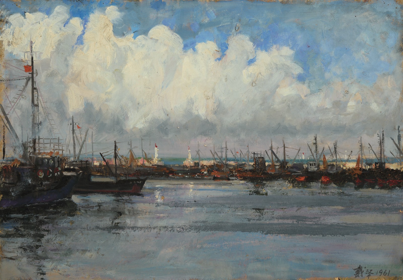 28 Dai Ze, “Dalian Port”, 52.5×37cm, Oil on paper, 1961, private collection.jpg