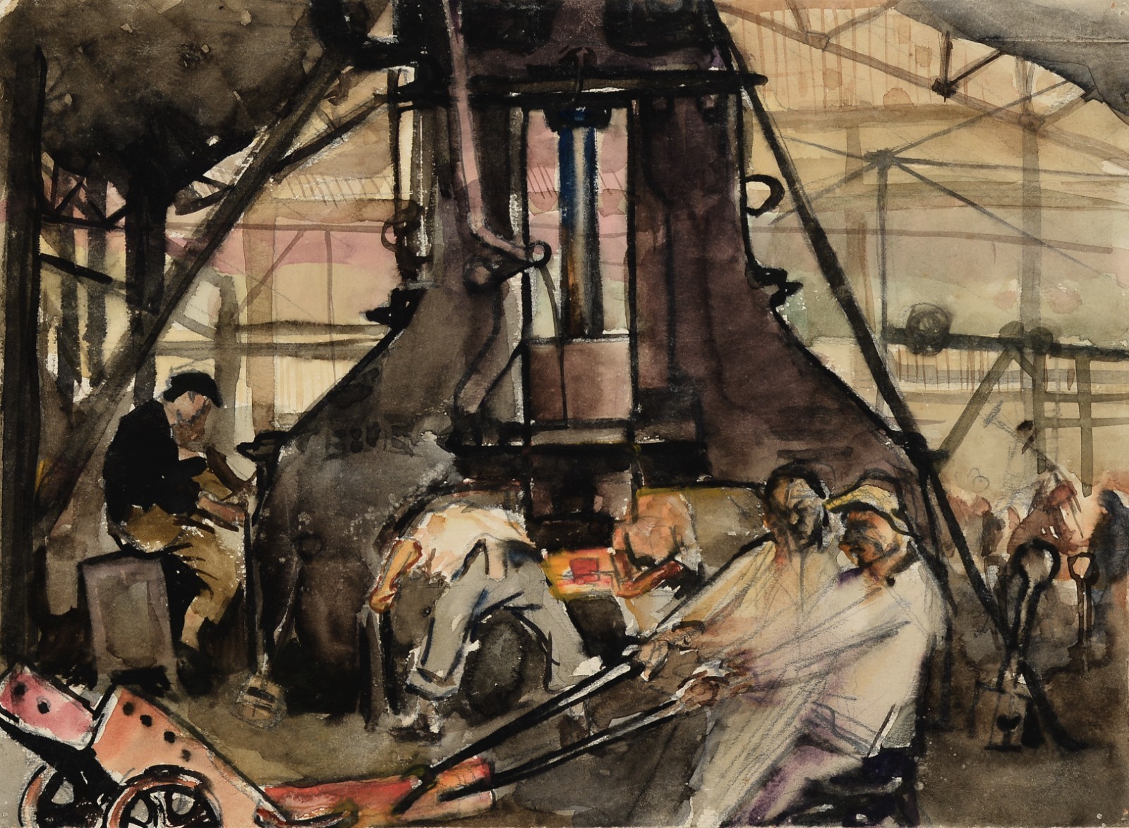 46 Dai Ze, “Erqi Vehicle and Locomotive Factory”, 24×18cm, Watercolor on paper, private collection.jpg