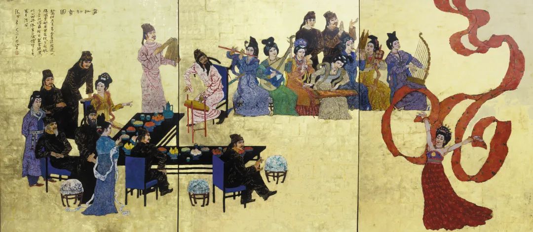 05李杜初會(huì)圖  漆繪壁畫  155×330㎝  1984  香港美麗華大酒店.jpg