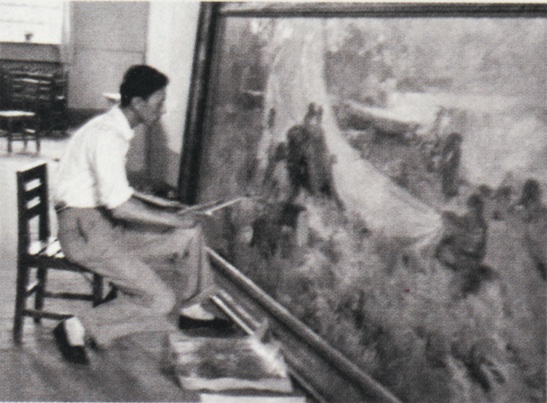 12. 1957年，詹建俊在創(chuàng)作《起家》.jpg