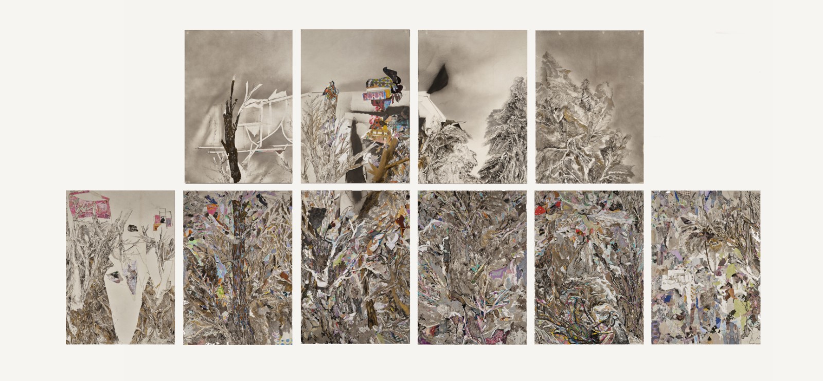 14《九歌》(10聯(lián))，亞麻布上綜合材料，200×140cm-×-10，2014-2022｜Nine-Songs-(10-panels)，Comprehensive-material-on-linen，200×140cm-×-10，2014-2022.jpg