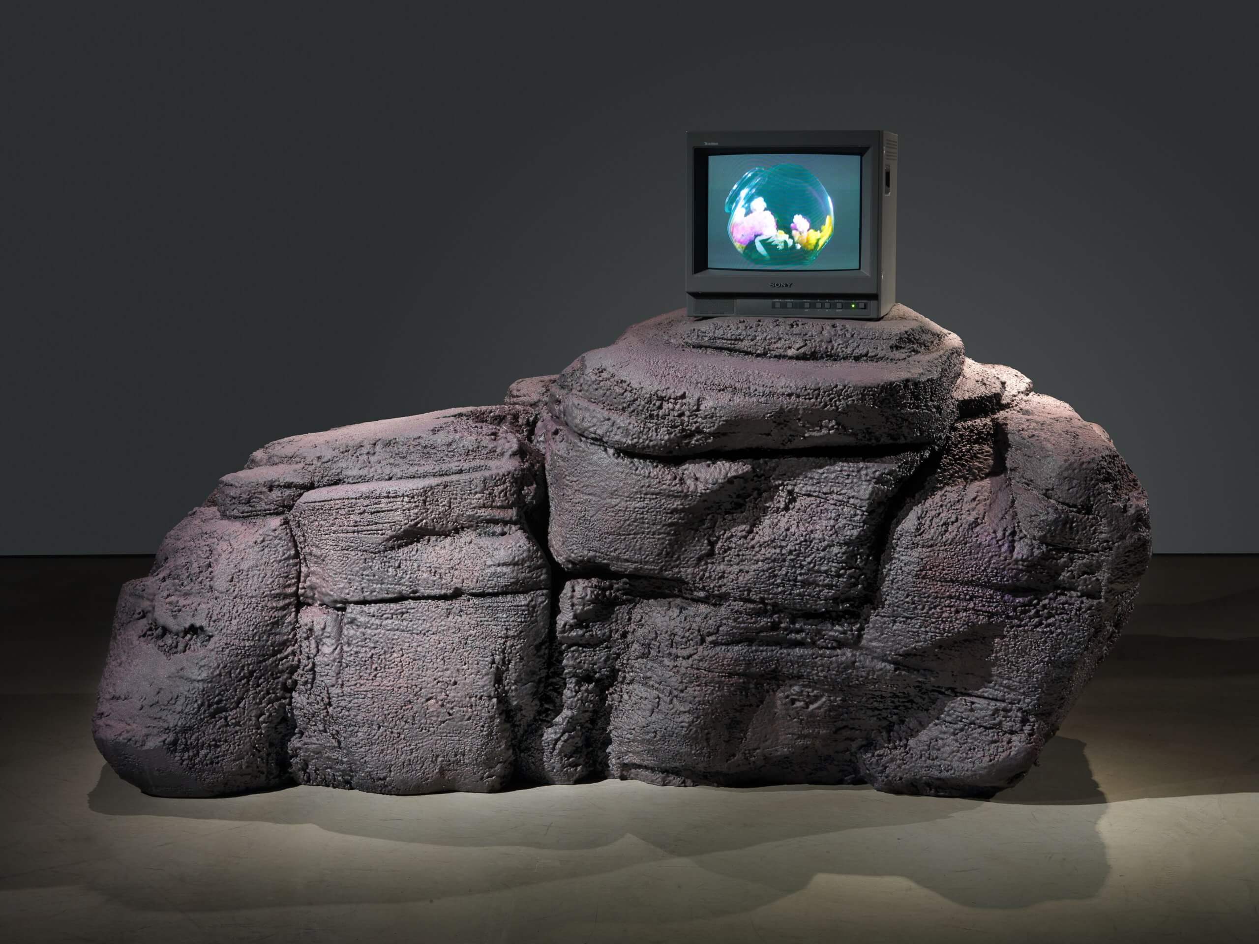 Mike Kelley, The Lugubrious Pastel Joys of the Candy-Froth Dolphin Portal, 2007-2009. Spray enamel, acrylic paint, birch plywood, foam, polyurethane, PVC pipe, monitor, DVD player, video with sound, 120.7x198.1x97.2m..jpg