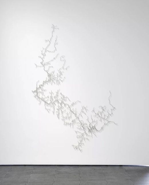 Maya Lin, Pin Gang - Imjin and Han, 2022. Stainless steel pins, 266.7 x 188 x 3.8 cm. Courtesy Pace Gallery..jpeg