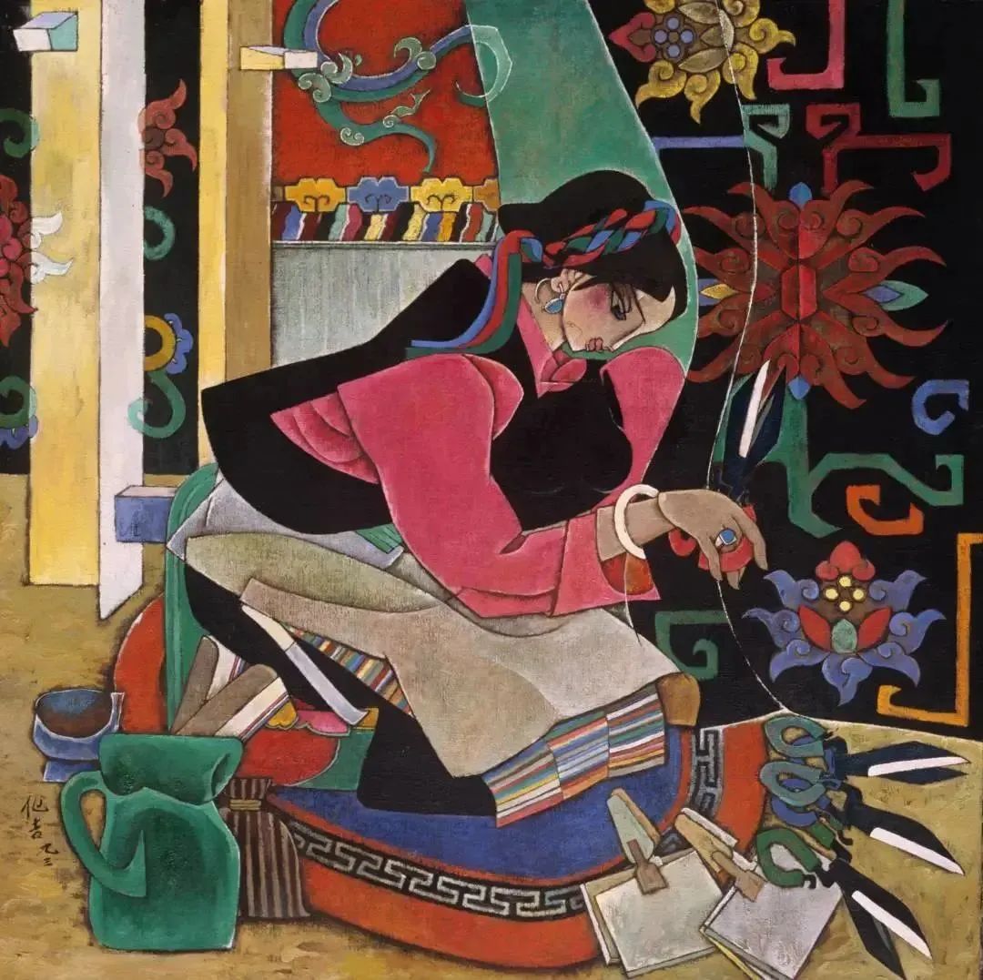 《織女》 油畫  150×150cm  1994年.jpg