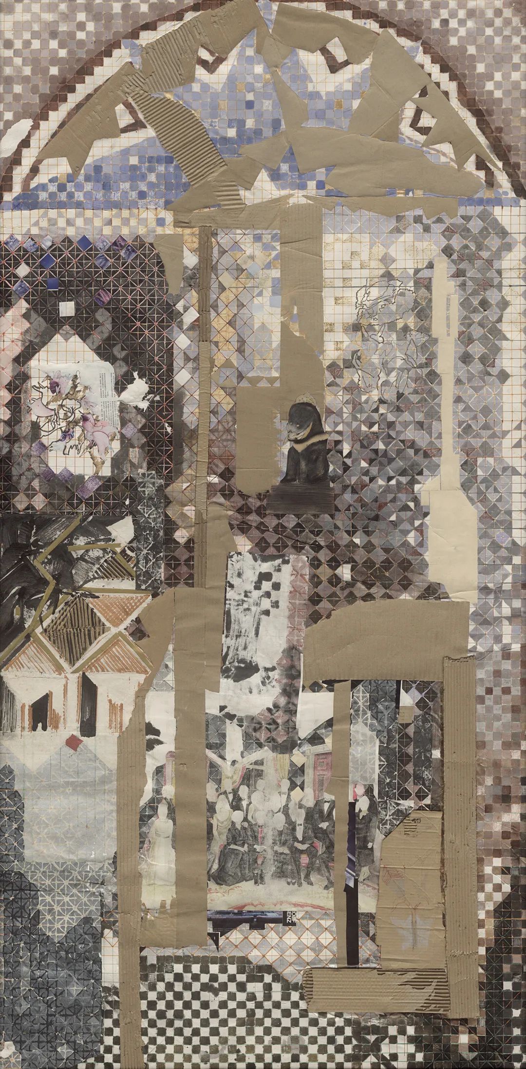 陳彧君，《亞洲地圖 No.14-1500319》，240 × 120cm，紙本綜合拼貼，2014-2015.jpg