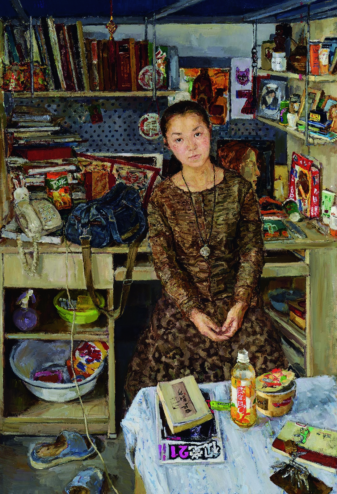 康蕾 《自畫像》布面油彩，160×110cm，2002年.jpg