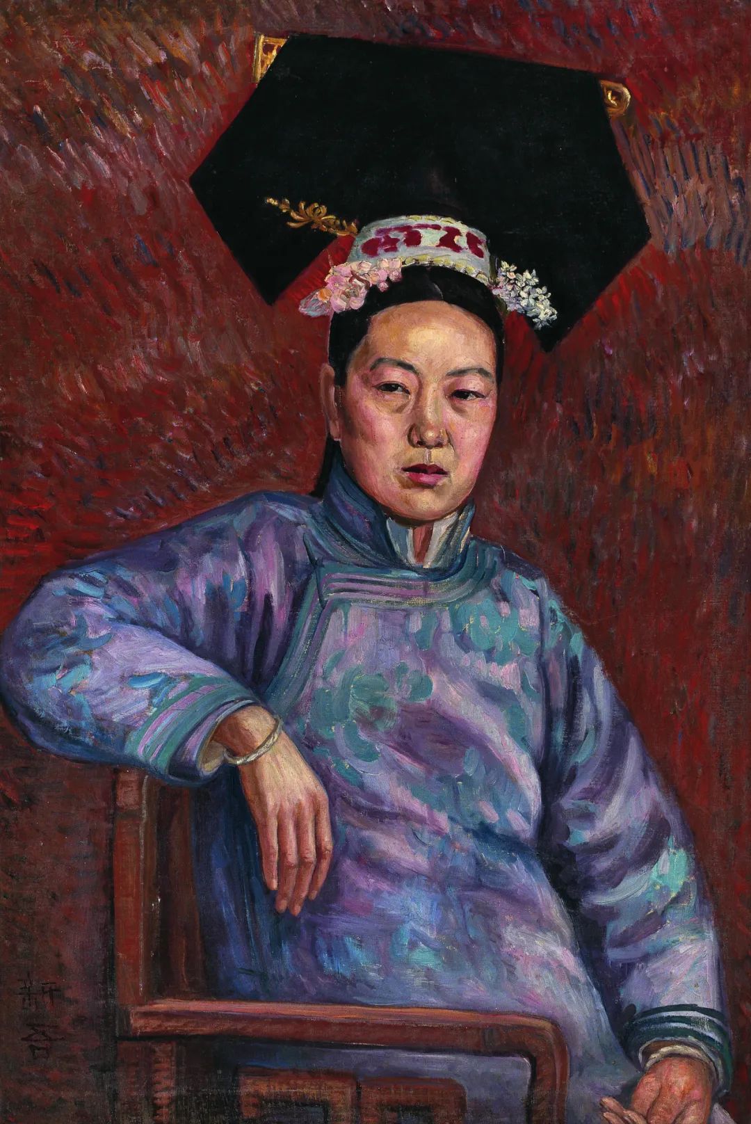 吳法鼎，《旗裝女人像》，布面油彩，94×63cm，20世紀(jì)20年代，中央美術(shù)學(xué)院美術(shù)館藏.jpg