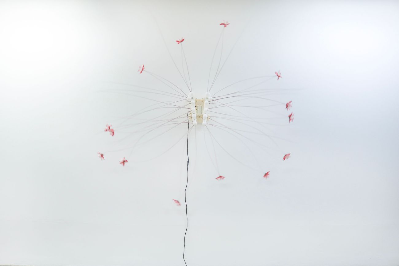 Rachel Youn, Prostrate, 2023. Shiatsu massager, artificial and dried plants, 72 x 72 x 29 cm, Courtesy the artist and Aranya Art Center..jpg