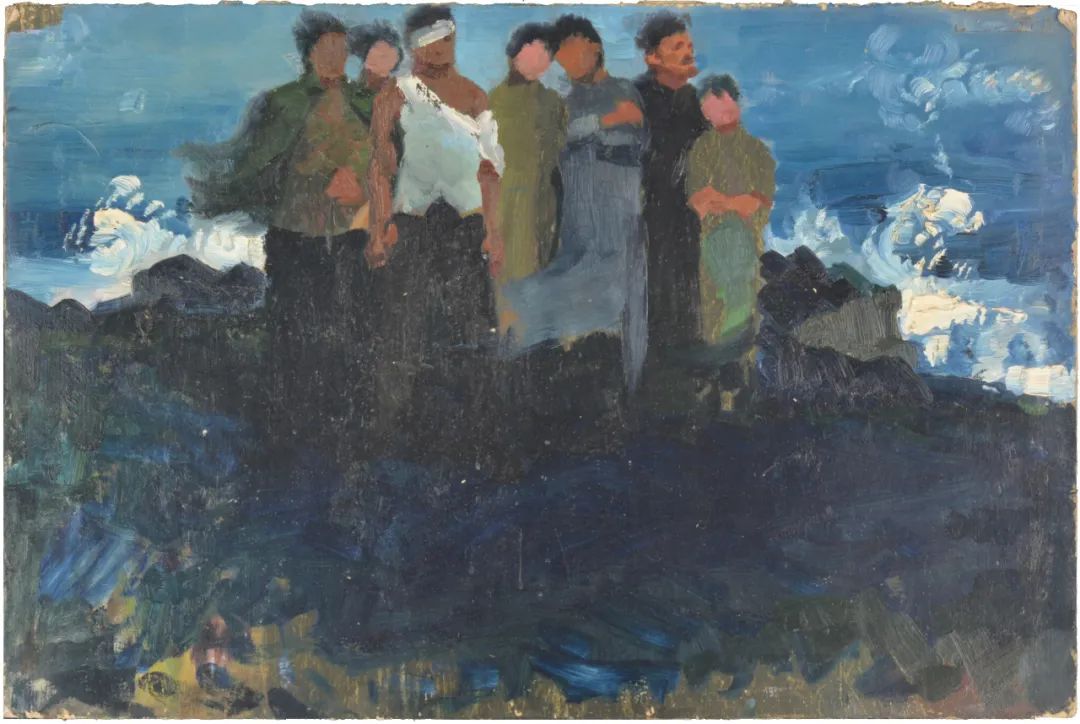 7 《長(zhǎng)夜圖》草圖009，28×43cm，紙板油彩，1959年，中央美術(shù)學(xué)院美術(shù)館藏.jpeg