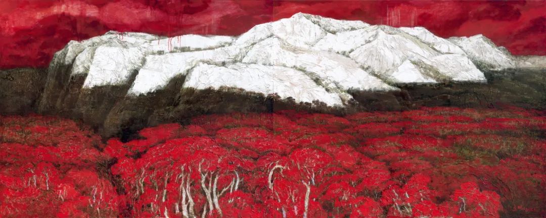 30 《致雪山》，130x324cm，布面油畫(huà)，2008年，藝術(shù)家自藏.jpeg