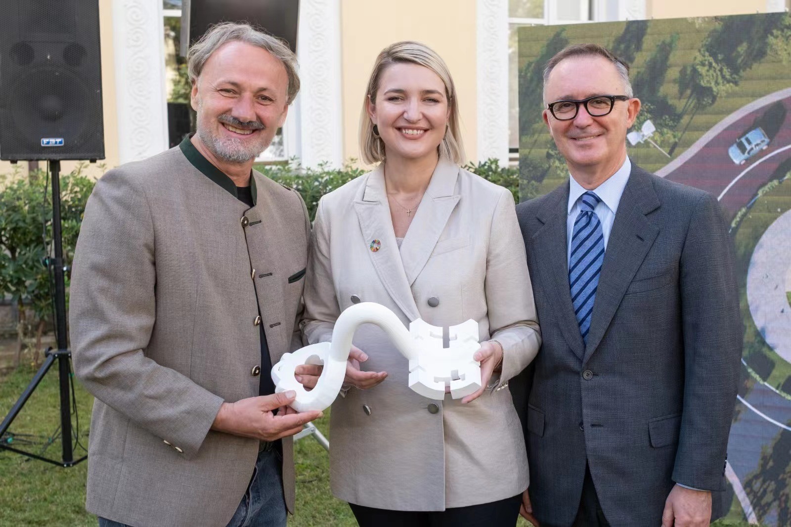 MILOT with the Albanian Minister of Culture Elva Margariti and the Italian Ambassador in Tirana Fabrizio Bucci.jpg